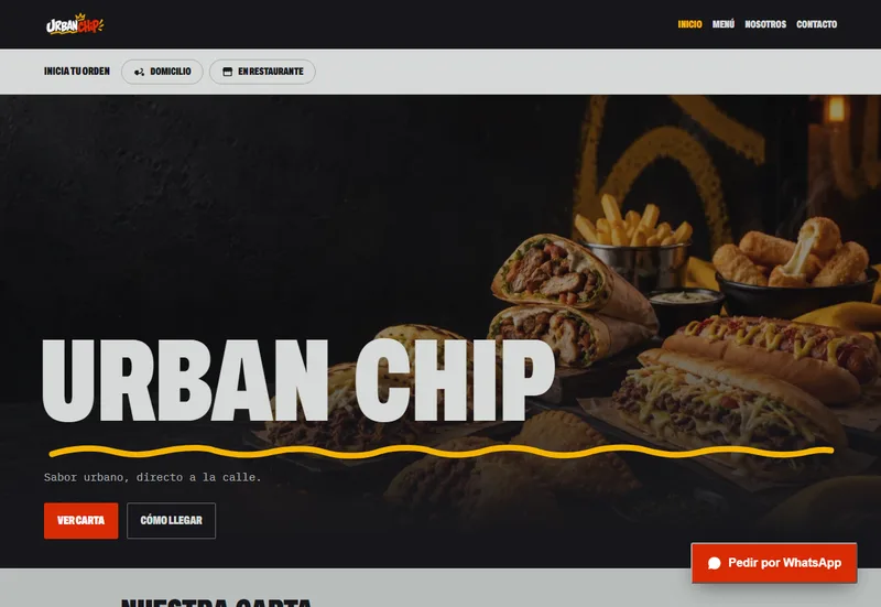 Captura del sitio web de Urban Chip